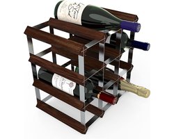 12 Flessen Traditionele Wijnrek-Kit-Dark Pine (FSC)