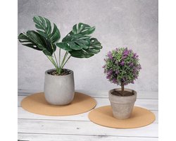 12 Inch Cork Coasters - 6 Pcs Round Absorbent Cork Mats voor Tuinplanten - Eettafel - Hete Pannen en Wijn Dranken