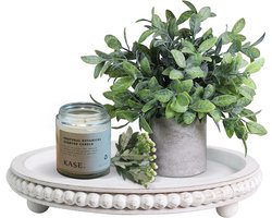 12 inch ronde houten pallet - wit, oud, boerderij landelijke stijl - geschikt voor woonkamer, koffietafel, keuken tafel of boerderij bord decoratieve pallet