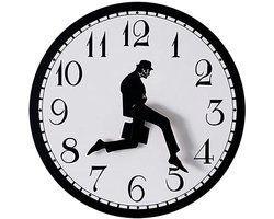 12 inch Silly Walk wandklok zonder tikken, een interessante wandklok voor de slaapkamer, keuken en woonkamer, een nieuwigheid voor in huis