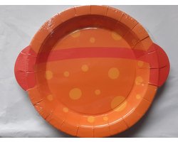 12 kartonnen oranje bordjes 20 cm voor voetbal EK/ WK - wegwerpbordjes voor leuk feestje BBQ - Barbecue of gebaksbordjes