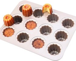 12 kopjes mini-broodbakvorm muffin cupcake bakplaat anti-aanbak - Cannelés bakvormen tartelette vormen
