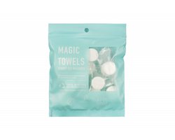 12 Magic Towels - Per stuk verpakt in 1 zakje - 100% Biologisch afbreekbaar - Zonder parfum - 22 x 24 cm - Doekje - Handdoekje