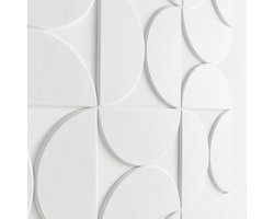 12 Pakken Zelfklevende Wanddecoratie En Akoestische Panelen - Decoratief Prikbord Voor In Huis - Moderne En Minimalistische Halve Cirkelvormige Vilten Bordtegels - Wit