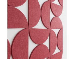 12 Pakken Zelfklevende Wanddecoratie En Akoestische Panelen - Decoratief Prikbord Voor In Huis - Moderne En Minimalistische Halve Cirkelvormige Vilten Bordtegels - Bourgondië
