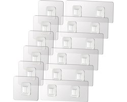 12 Pcs Vervangende Adhesieve Haakjes voor Douche Caddy - Hoek Douche Caddy - Transparante Adhesieve Haakjes voor Badkamer - Keuken en Douche (voor Douche Caddy met Metaalstrip)