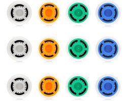 12-Piece Douche Doorstroombegrenzer - GPM 1.5/1.8/2.0/2.5 - Waterbesparende Begrenzer Set voor Handdouche - Douchekop Accessoires - 0.56 x 0.54 x 0.21 inch