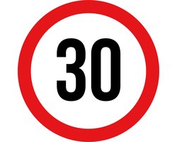 12 stickers van 10 cm | Max snelheid 30 KM Sticker | Weersbestendig | Vinyl