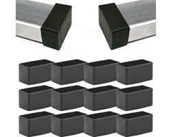 12 STKS Meubelrubber Voeten Pads Zwart Rechthoek Rubber Meubelbeen Tafel Stoel Been Vloerbeschermers voor Hardhouten Vloeren - Vloerbescherming - Meubelaccessoires (15x30mm)