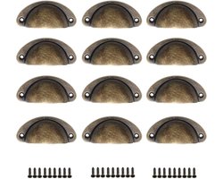 12 Stukken Schelp Handvatten - Vintage Antieke Meubel Handvatten - Half Cirkel met Retro Schroef voor Kast Laden en Apothekerskast Accessoires