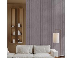 12 stuks 30 x 30 cm zelfklevende wandpanelen in houten lattenlook, afneembare pvc-wandpanelen voor keuken en badkamer, makkelijk te installeren, decoratieve tegelstickers, metro wandtegels