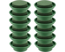 12 Stuks 4.7 Inch Bloem Schuim Kom met Tray, Ideaal voor Bloemschikken, Bruiloften en DIY Creaties