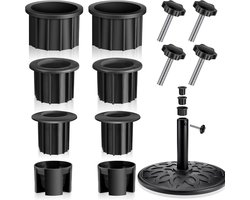 12 Stuks accessoires voor parasolvoeten - Parasolstandaard - Patioparasol - Oogdop voor parasolvoetstandaard - Bevestigingsschroeven - Vervangende onderdelen voor parasolstandaard - Vervangende onderdelen voor schommelstoel op patio