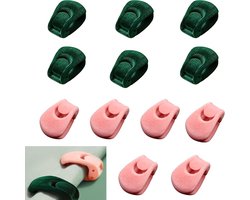 12 stuks Dekbedpinnen - Bed Sheet Holders - Quilt Clips - Dekbedovertrek Clips - Attachment Comforter - Quilt Fixing Clips - Om rommelige lakens te organiseren - Groen+Roze