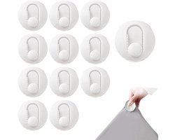 12 stuks Dekbedpinnen - Bed Sheet Holders - Quilt Clips - Dekbedovertrek Clips - Attachment Comforter - Quilt Fixing Clips - Om rommelige lakens te organiseren - Wit