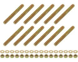 12 stuks draadstangen, volledig gesneden, 5/16 inch UNC x 2-1/2 inch lengte, zinkgecoate koolstofstalen draadstangen met moeren en ringen, voor klemmen, hangers en U-bouten, kleur zink