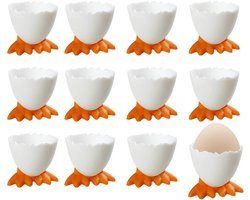 12 Stuks Eierdopjes - Eierdoppen - Eierdopjes Wit - Eierhouder - Eieropber gdoos - Eierdopjes Houder - Eierrek - Paaseieren Houder - Ontbijt - Eieren Bewaren - Eierdopje Lunchhouder - Voor Lunch/Brunch/Diner