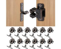12 stuks - gegalvaniseerde deurgespen met dubbele kogels - voor stevige bevestiging van kastdeurgespen met schroeven, voor meubelkasten, Keukendeur kast, Kledingkast, TV-kast, schoenenkast, boekenkast(Rood Brons)