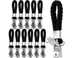 12 stuks handdoekclips, handdoekclips met lussen, handdoekhanger zonder naaien, handpalmhanger voor handdoeken, zwarte theedoek, handdoekhouder, clips voor kledingkasten, badkamer