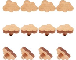 12 Stuks - Handgrepen - Kastknoppen - Wolken vorm - Handgrepen voor Babykamer - Handgrepen kast - Hout - 6*4.1*3.2 cm - Bruin - Handgrepen keukenkast - Meubelgreep - Kleine handgreep - Kast Knopjes - Ladekastdeurgreep - Voor Kast, Lade, Dressoir