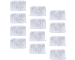 12 stuks Houts kool Water filters - Vervan gende Water filter onder delen - Voor Delonghi Koffiezet apparaat Water filters - Water filters - Voor Espresso machines - Wit