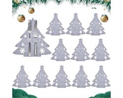 12 Stuks Kerstboom Bestekhouders voor Tafeldecoratie