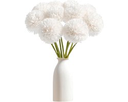 12 Stuks Kunstbloemen Hortensia, Perfect voor Bruidsboeket, Thuisdecoratie en Tuinaccessoires (Wit)