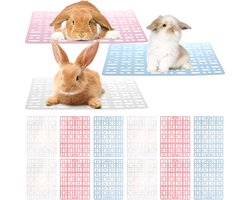 12 stuks kunststof konijnenkooimat, duurzame konijnenvloermat met klikverbinding, voetsteunkussens in verschillende kleuren, matten voetkussentjes voor huisdieren, katten, honden, konijnen