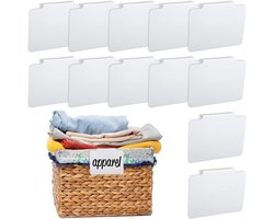 12 Stuks Labelhouders Clips voor Opbergdozen - Verwijderbare Labels voor Organisatie en Opslag van Mandjes en Rekken