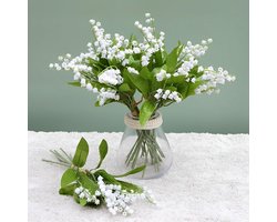 12 Stuks Lelietje-van-dalen Neppers, 15 Inch Kunstbloemen voor Thuis, Tuin en Bruiloft Decoratie