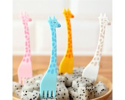 12 Stuks Leuke Giraffe Party Vork - Feestvork - Prikker - Tapas - Cocktailprikker - Verjaardag