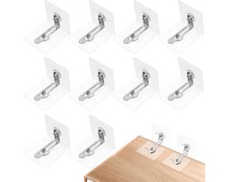 12 stuks - Meubelankers - Zelfklevende meubel- en wandankers - Zelfklevende kastankers - Valbeveiliging - Geen boren nodig - Wit