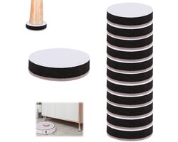 12 stuks - Meubelverhogers - Meubelverhoger rond - Viltjes Meubels - Tafelpoot Verhogers Rond 6x1,65cm - Anti-slip Vloerbeschermers voor Tafel, Bed en Bank