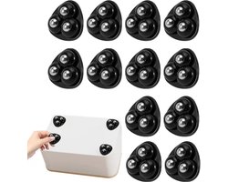 12 Stuks Meubelwielen - 360° Draaibare Wielen - Zelfklevende Meubelrollen - Zwenkwielen - Verschuiven Van Meubels - Draagbare Meubelwielen - Transportwielen - 3 Wielen - Geschikt Voor Meubelbodems En Opbergdozen - Zwart