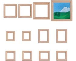 12 stuks mini houten fotolijsten - diverse stijlen voor thuisdecoratie