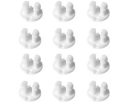 12-stuks onderste railknoppen - Jaloezie onderste roede pluggen - Vervangende onderdelen voor jaloezieën - Gordijnaccessoires - Jaloezie ladderkoord - Met 1/2-inch gaten - Geschikt voor jaloezieën en gordijnonderrails - Wit