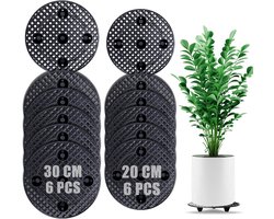 12 stuks plantenstandaard - 20 cm / 30 cm - kunststof bloempotstandaard - drainage mesh - ronde bloempot mesh pads - onderzetter - bloempot voor binnen en buiten - tuinaccessoires - plantenpotten
