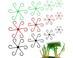 12 stuks plantenstengelhouders - herbruikbaar - verkrijgbaar in verschillende maten - geschikt voor bloemen, plantenstengels, stengelhaken - voor het decoreren van kamerplanten - zwart, rood, groen