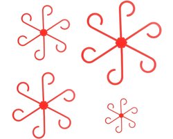 12 stuks plantenstengelsteunen voor kamerplanten, rood, ondersteuningsclips, Allecto plus
