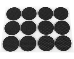 12 Stuks Ronde Zwarte Antislip Zelfklevende Rubberen Voetjes - Beschermers Kabinet Meubels - Kleine Apparaten Elektronica - Fotolijsten - Meubelladen Kasten .