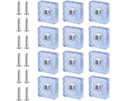 12 Stuks Rubberen Stoelpoot Beschermers - Vloerbescherming, Meubelpoot Kappen voor Stoelen en Tafels, Wit (30 x 30 x 10 mm)