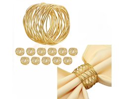 12 Stuks Servet ringen - Servetringen – Servetgespen - Tafeldecoratie - Servet ringen tafeldecoratie - Gouden servetringen - servet ringen goud - Bruiloft Decoratie - Tafel Accessoire - Bruiloft Decoratie – Tafelversiering - LOUZIR