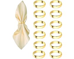 12 Stuks - Servetringen - Servetgespen - Gouden Servetringen - Tafeldecoratie - Bruiloft Decoratie - Multifunctionele servetgespen - Tafel Accessoire - Tafeldecoratie - 4 x 4 x 2 cm