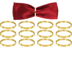 12 stuks - Servetringen - Servetring - Tafeldecoratie - Bruiloft Decoratie - Tafel Accessoire - voor Bruiloft, Banket, Jubileum, Feest, Verjaardag, Festival - rond - 4cm - Goud - Metaal