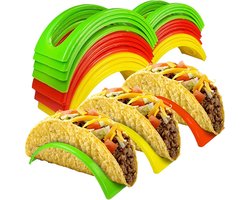 12 stuks taco-houder, kleurrijke taco-standaards, plastic taco-rekhouders, taco-lade voor tortilla's, burrito's hotdog, taco-houderstandaards voor keuken, thuis, restaurant, feest