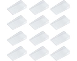 12 Stuks Verstelbare Rubber Wedges voor Meubels, Antislip Deurwiggen voor Badkamer, Balkon en Kinderkamer, Ideaal voor het Stabiliseren van Wankele Meubels