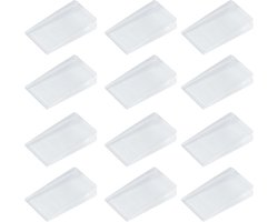 12 Stuks Verstelbare Rubber Wedges voor Meubels, Antislip Deurwiggen voor Badkamer, Balkon en Kinderkamer, Ideaal voor het Stabiliseren van Wiebelige Meubels