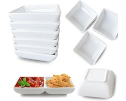 12 stuks vierkante dipschaaltjes, dipkommen, dessertkommen, voor snack, sushi, sojasaus, sauzen, specerijen, bijgerechten, fruit en snacks