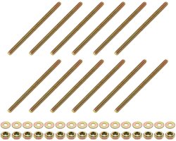 12 stuks volledige schroefdraadstangen 1/4 inch UNC x 4 inch lengte verzinkt koolstofstaal volledige schroefdraadpennen met moeren en sluitringen voor klemmen ophangingen en U-schroeven