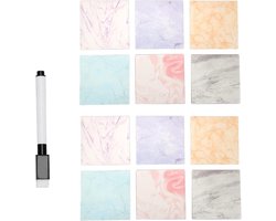 12 stuks wasbare droog uitwisbare labels voor muur, koelkast, spiegel en bureau - herbruikbare en verwijderbare stickers.